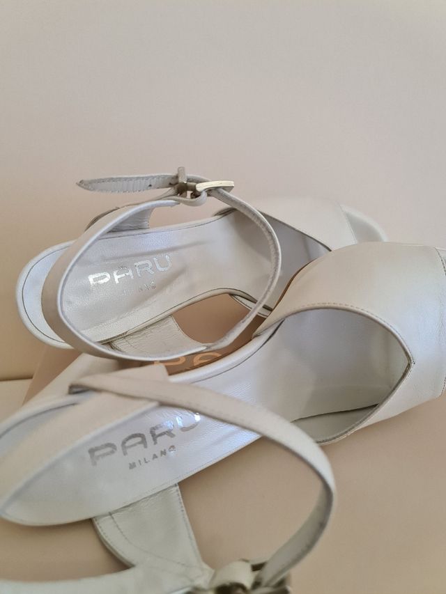 Scarpe sposa con plateau avorio nr.37