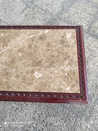 Mesa antigua mármol y madera