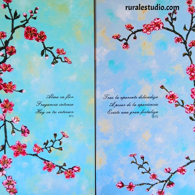 Lote de 2 cuadros decorativos estilo japonés/Print