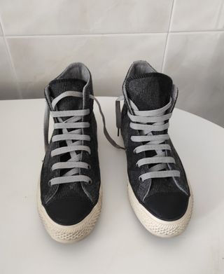 Converse lana cuadros efecto desgastado.