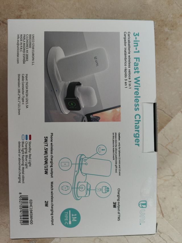 Base de carga inalámbrica 3 en 1 nueva