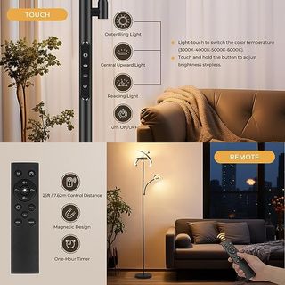 FIMEI Lámpara de Pie, 3 Luces indepientes