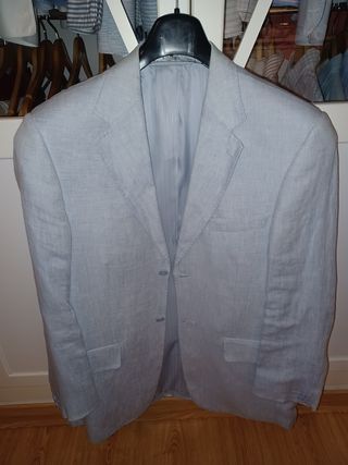 Chaqueta vintage de Lino azul claro