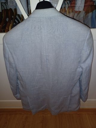 Chaqueta vintage de Lino azul claro