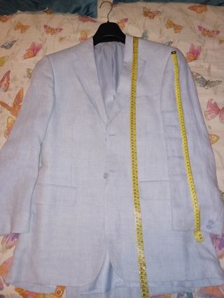 Chaqueta vintage de Lino azul claro