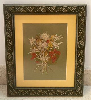 2 CUADROS DECORATIVOS PAPEL MACHE VINTAGE