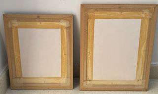 2 CUADROS DECORATIVOS PAPEL MACHE VINTAGE