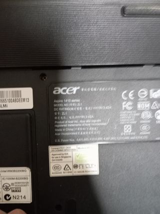 Portátil Acer aspire 1410