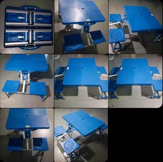 Mesa con sillas plegables