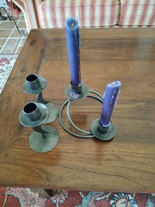 Candelabros candeleros portavelas de metal