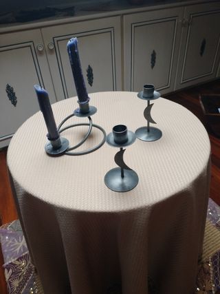 Candelabros candeleros portavelas de metal