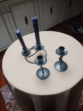Candelabros candeleros portavelas de metal