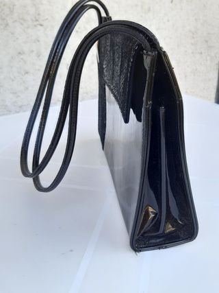 Borsa vintage con inserto in acciaio