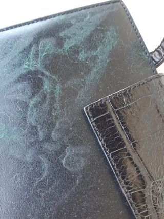 Borsa vintage Coccinelle nera con riflessi verde