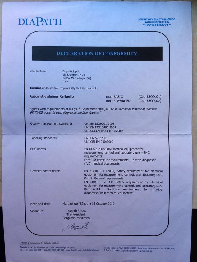 Teñidor automatico Raffaello