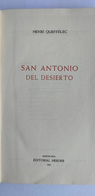 Libro san antonio del desierto 