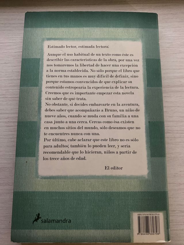 Libro “El niño con el pijama de rayas”