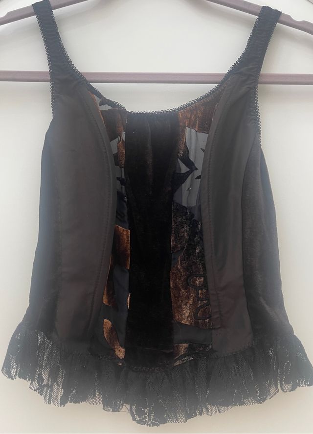 Top nero e marrone tg S