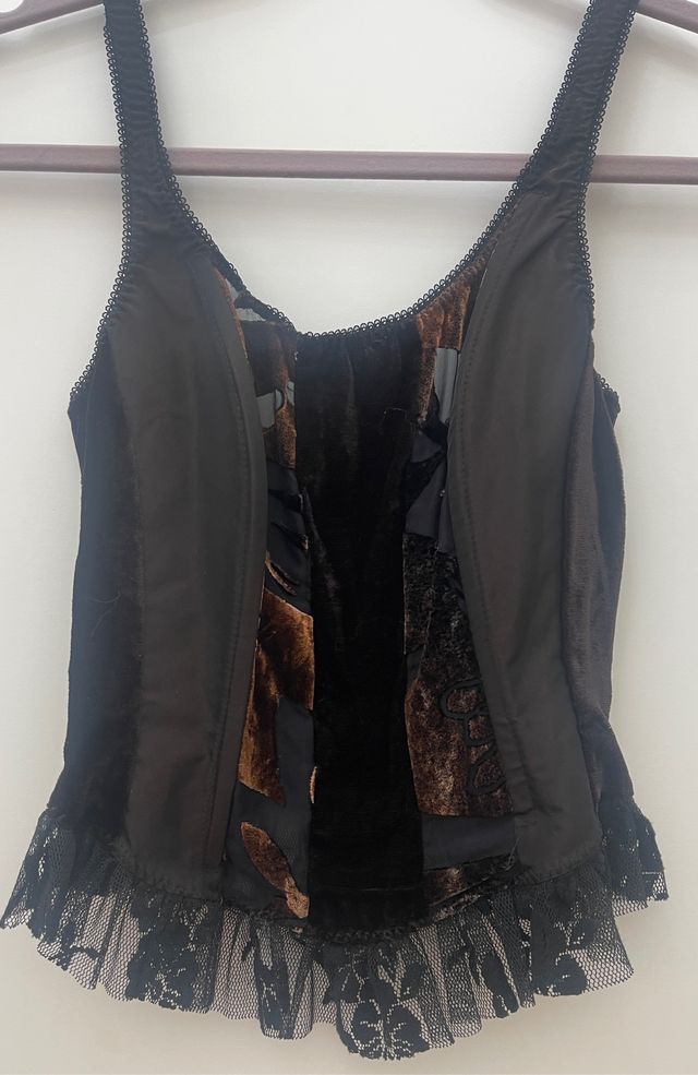 Top nero e marrone tg S