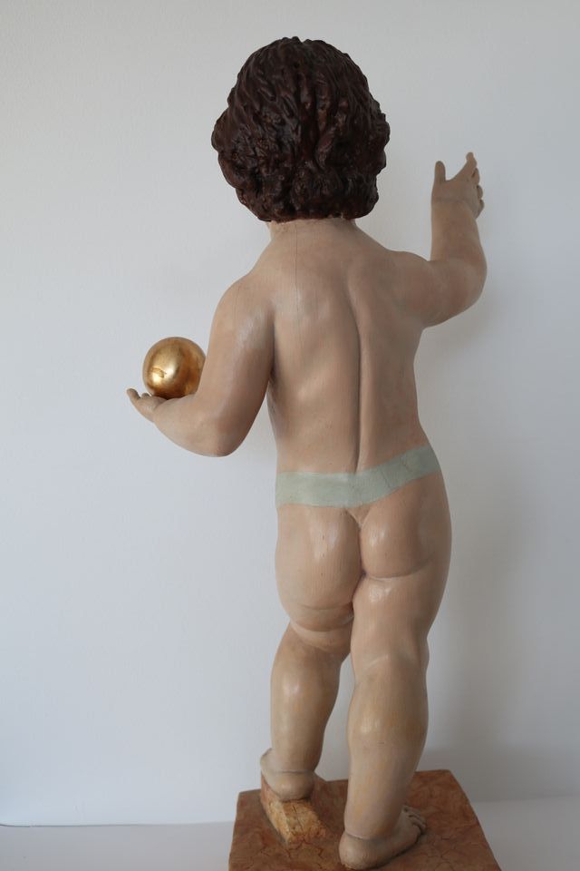 Escultura talla de madera del Niño Jesús S. XVIII