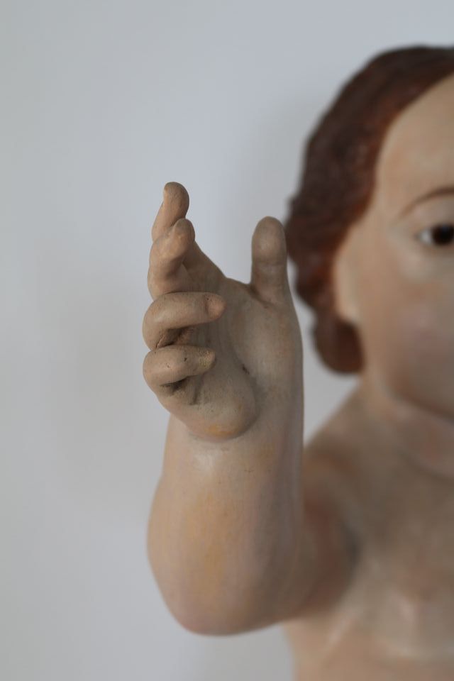 Escultura talla de madera del Niño Jesús S. XVIII
