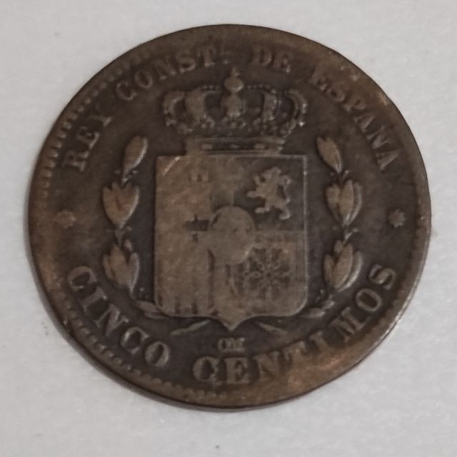 C31 Moneda 5 centimos 1879 Alfonso XII BC+
