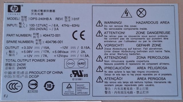 Fuente Alimentación HP