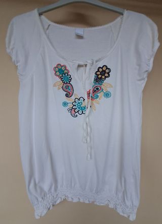 Blusa beige Camaieu, boho-chic