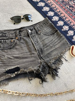 short Levis original botones vaquero gris oscuro