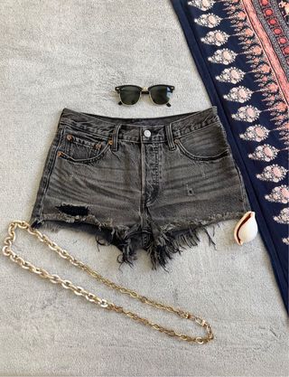 short Levis original botones vaquero gris oscuro