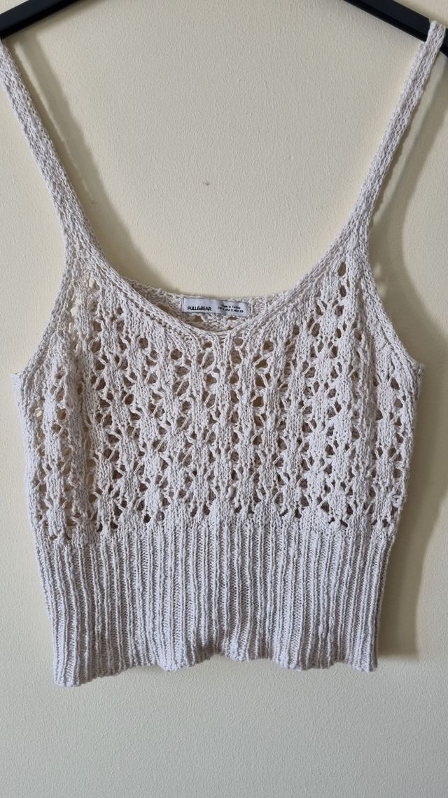 Crop top crochet de pull and bear de segunda mano por EUR en