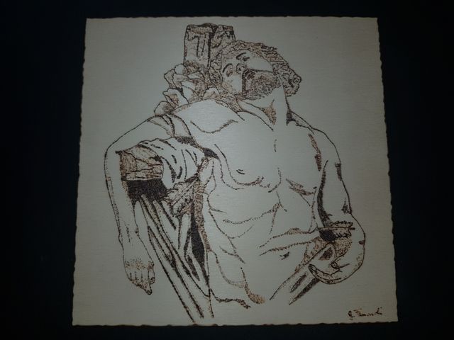 Pirografia. San Sebastiano