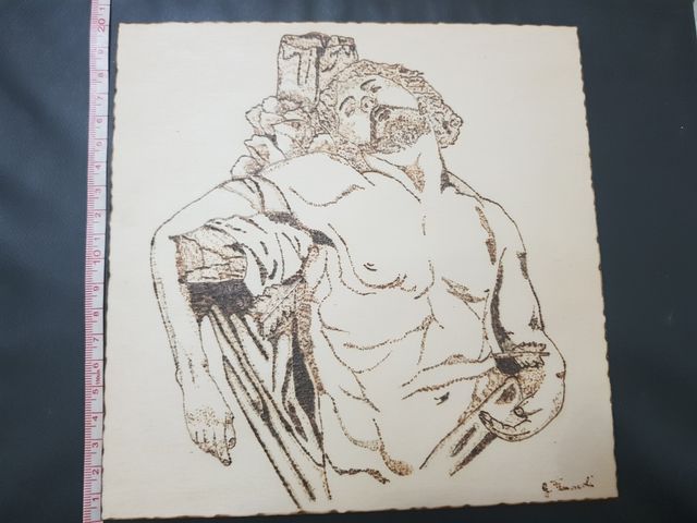 Pirografia. San Sebastiano
