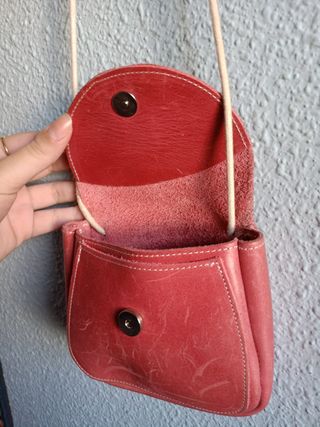 Bolsito monedero flor cuero