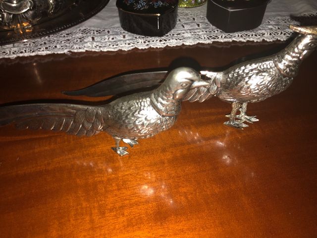 pareja de faisanes alpaca