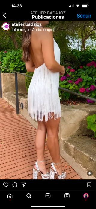 Vestido Fiesta Flecos. Solo en Turquesa.