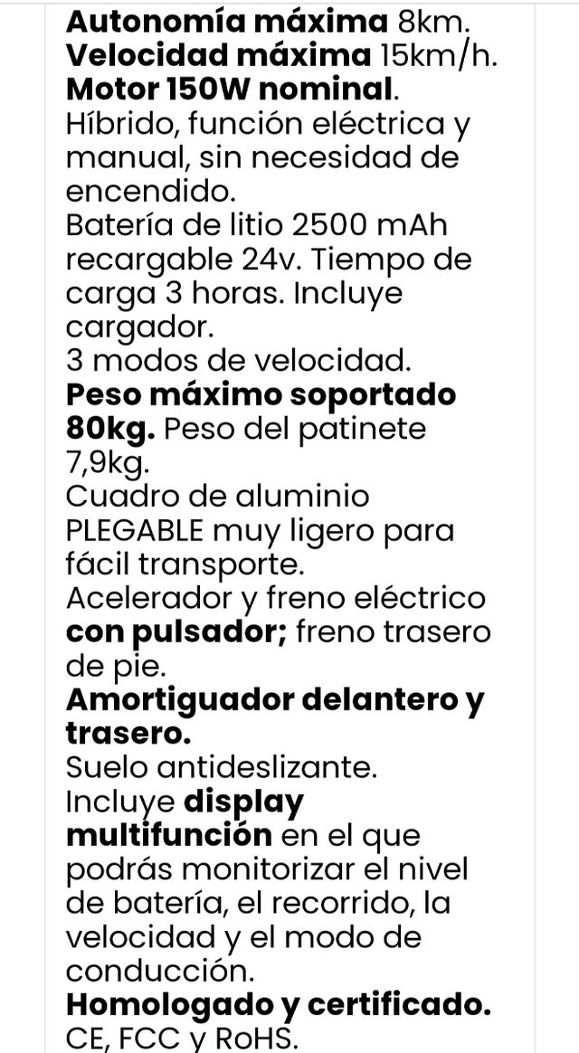 patinete electrico juvenil