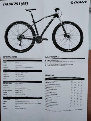 Giant Talón 29 MTB Bicicleta Montaña M.