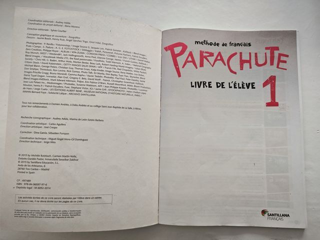 PARACHUTE 1 ELEVE- FRANCES SANTILLANA