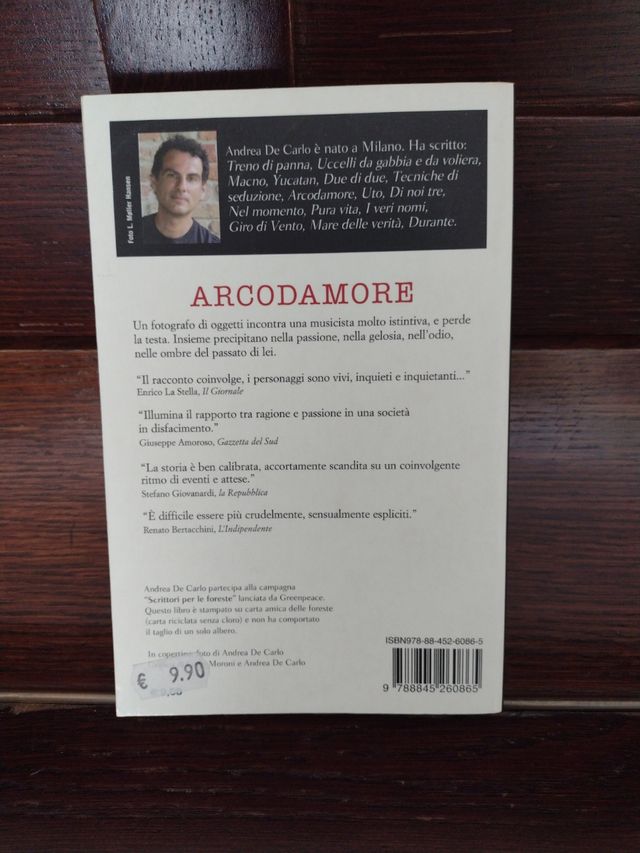 Libro Arcodamore di Andrea De Carlo