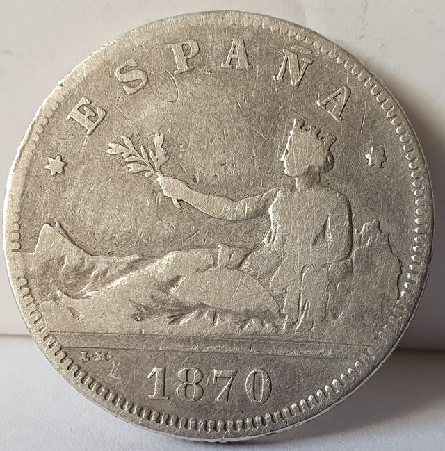 2 Pesetas 1870-Plata-I República