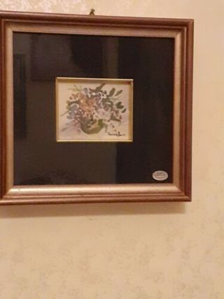 QUADRO DIPINTO CORNICE IN LEGNO FIRMATO ZACCARELLA