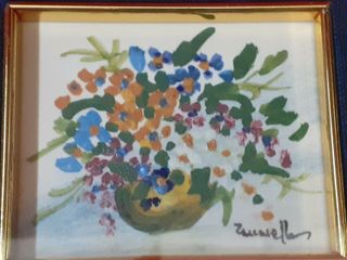 QUADRO DIPINTO CORNICE IN LEGNO FIRMATO ZACCARELLA