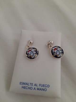 Pendientes esmalte al fuego hecho a mano