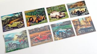 8 SELLOS BUTAN 1971, 3D "COCHES" | Yvert 306/13