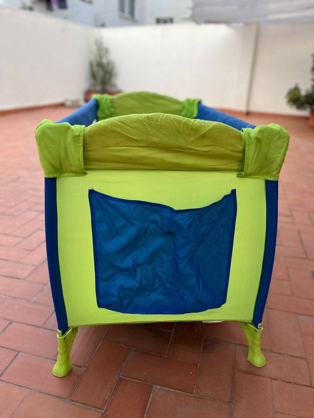 Cuna de viaje AZUL Y VERDE