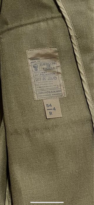 chaqueta de traje militar 