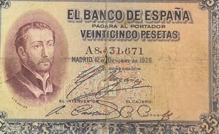 Billete 25 pesetas de 1926