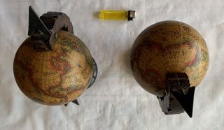 Globo Terraqueo Madera Vintage Antiguo