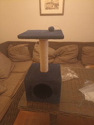 Casa de gato y rascador